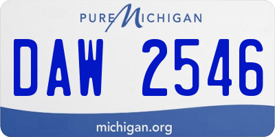 MI license plate DAW2546