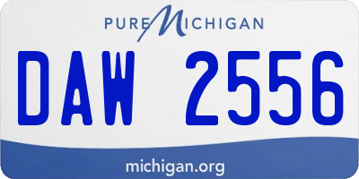 MI license plate DAW2556