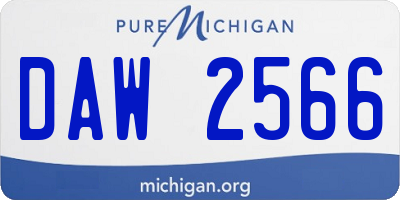 MI license plate DAW2566