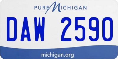 MI license plate DAW2590