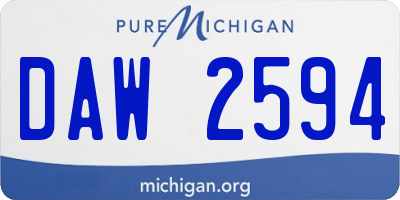 MI license plate DAW2594