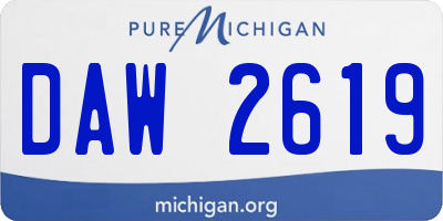 MI license plate DAW2619