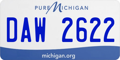 MI license plate DAW2622