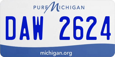 MI license plate DAW2624