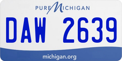 MI license plate DAW2639
