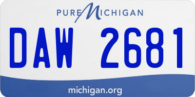 MI license plate DAW2681