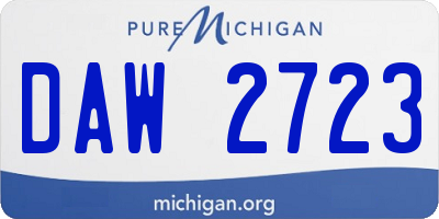 MI license plate DAW2723