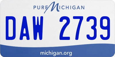 MI license plate DAW2739