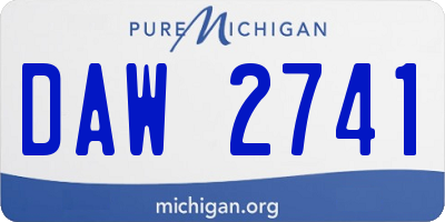 MI license plate DAW2741