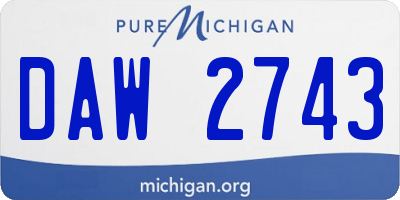 MI license plate DAW2743