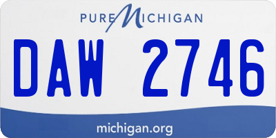 MI license plate DAW2746