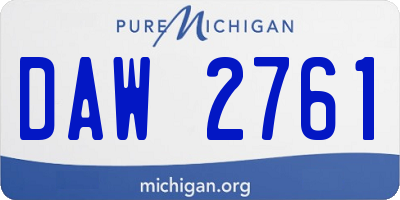 MI license plate DAW2761
