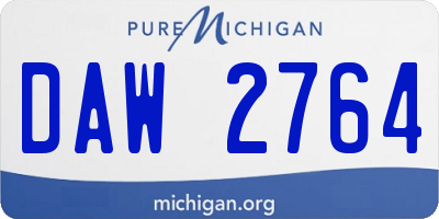 MI license plate DAW2764