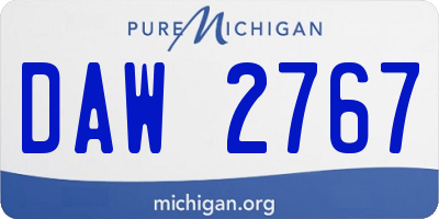 MI license plate DAW2767