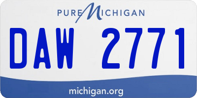 MI license plate DAW2771