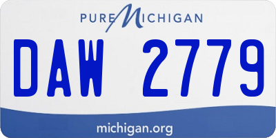 MI license plate DAW2779