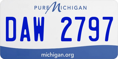 MI license plate DAW2797