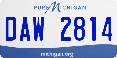 MI license plate DAW2814