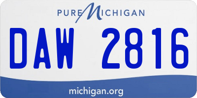 MI license plate DAW2816
