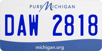 MI license plate DAW2818