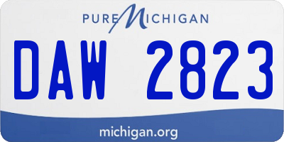 MI license plate DAW2823