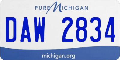 MI license plate DAW2834