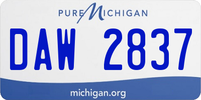MI license plate DAW2837