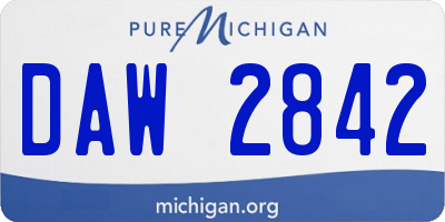 MI license plate DAW2842