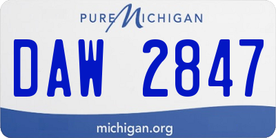 MI license plate DAW2847