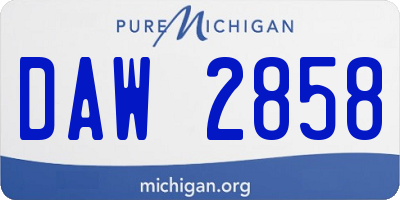 MI license plate DAW2858