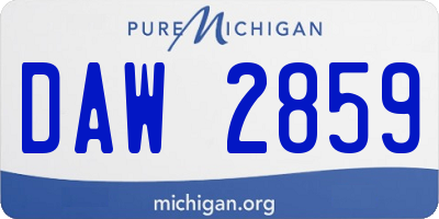 MI license plate DAW2859