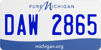 MI license plate DAW2865
