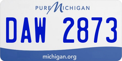MI license plate DAW2873