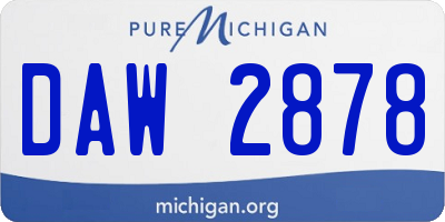 MI license plate DAW2878