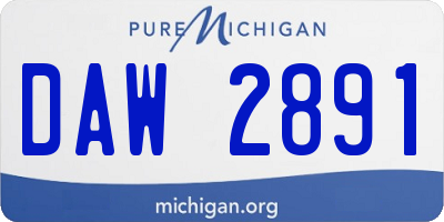 MI license plate DAW2891