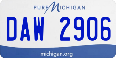 MI license plate DAW2906