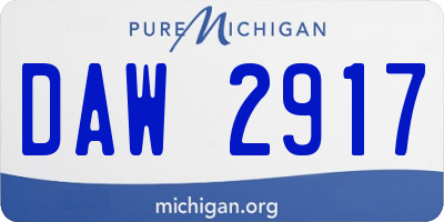 MI license plate DAW2917