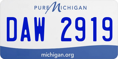 MI license plate DAW2919