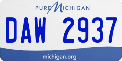 MI license plate DAW2937