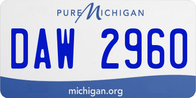 MI license plate DAW2960