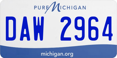MI license plate DAW2964