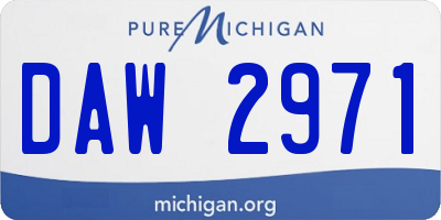 MI license plate DAW2971