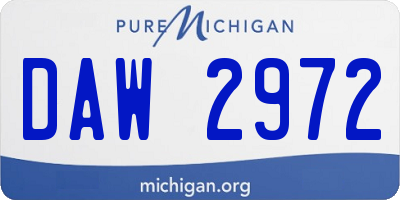 MI license plate DAW2972