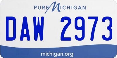 MI license plate DAW2973
