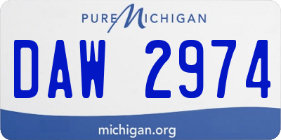 MI license plate DAW2974