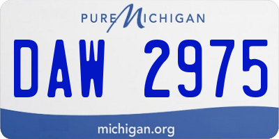 MI license plate DAW2975