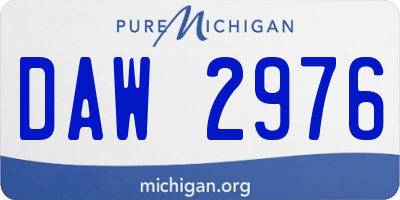 MI license plate DAW2976