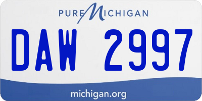 MI license plate DAW2997