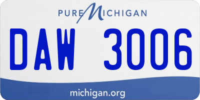 MI license plate DAW3006