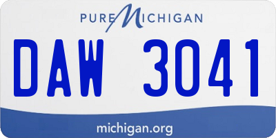 MI license plate DAW3041